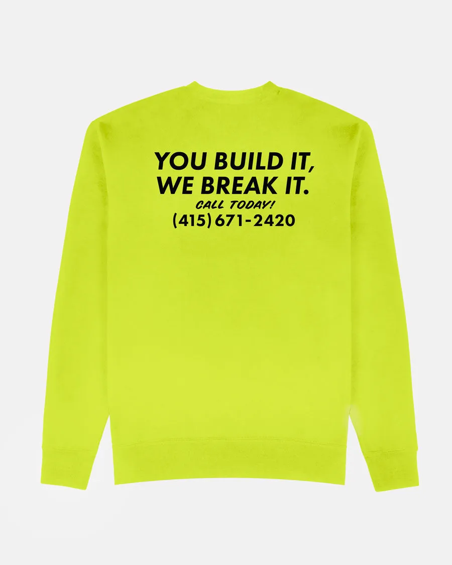 Thrasher Destruction genser safety green bomull