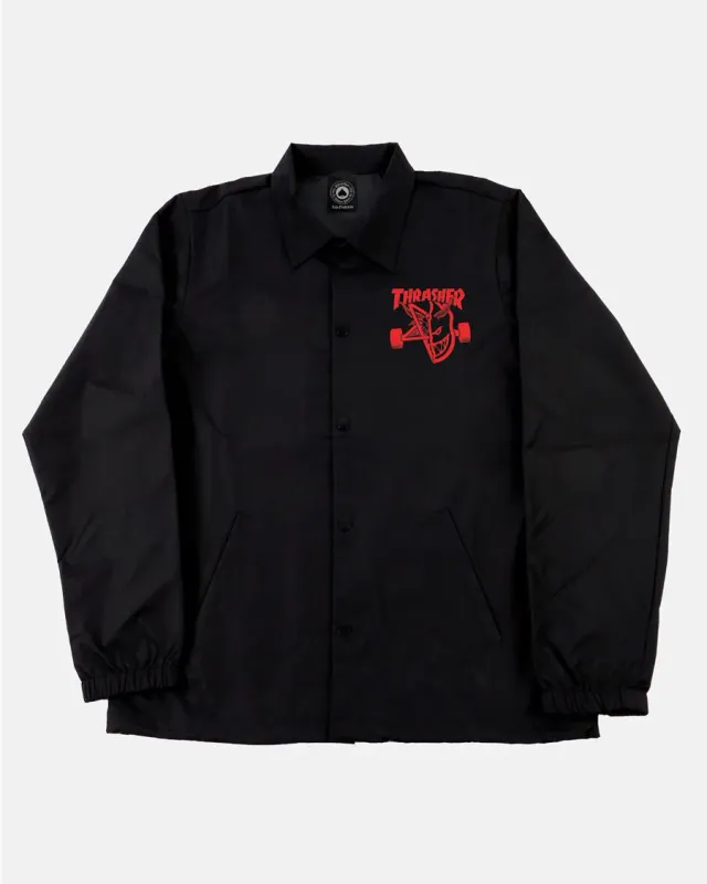 Thrasher X Spitfire Thrash & Burn coachjakke svart vannavstøtende