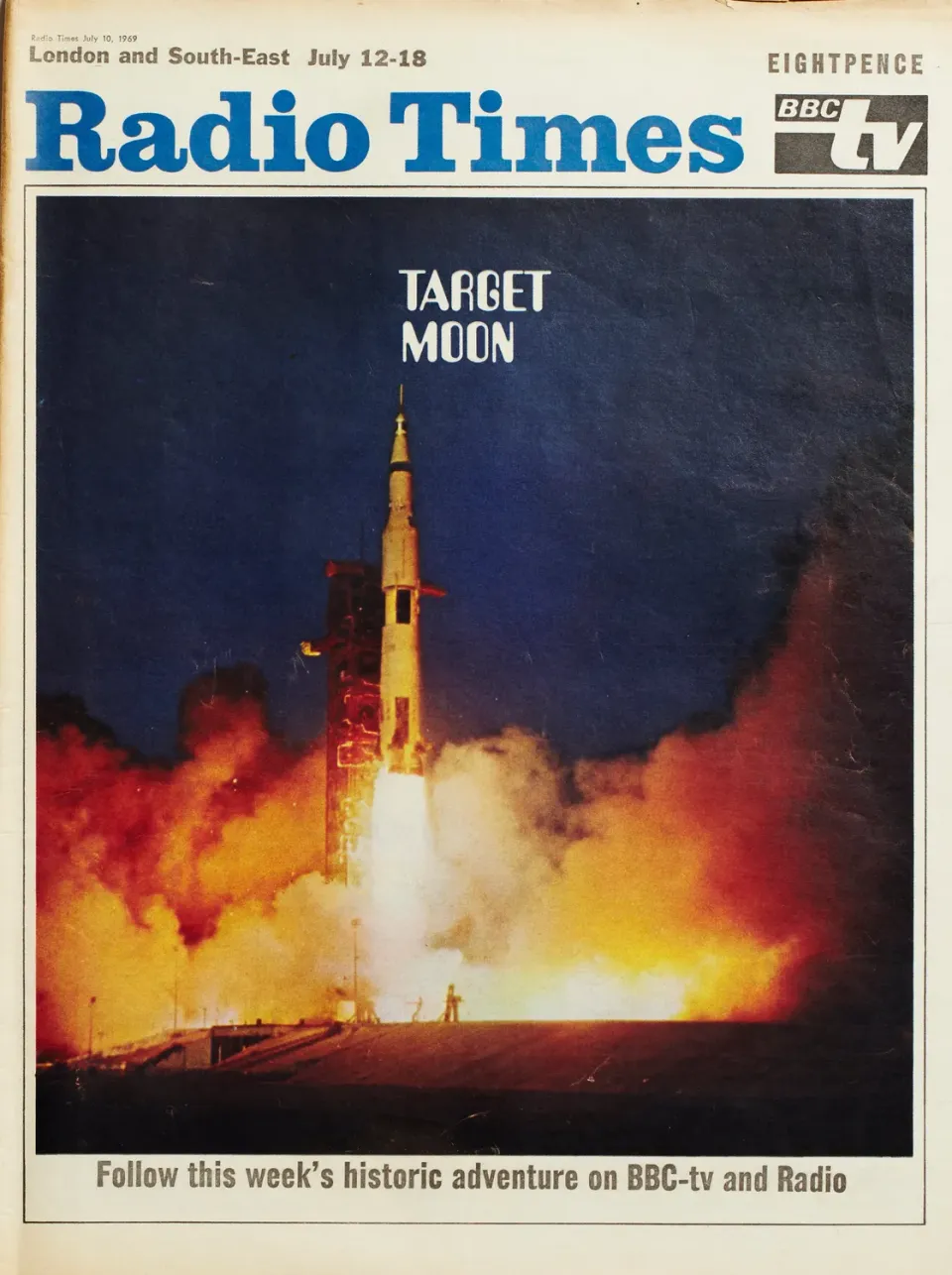 RadioTimes Moon Landing 1969 plakat A4 vintage