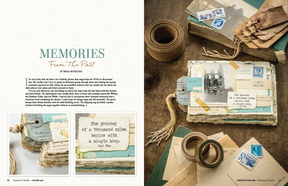 Stampington Somerset Studio Autumn 2025 blad papir mixed-media