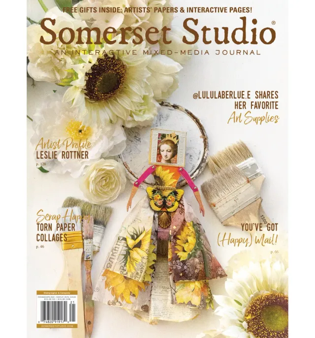 Stampington Somerset Studio Spring 2022 blad papir mixed media
