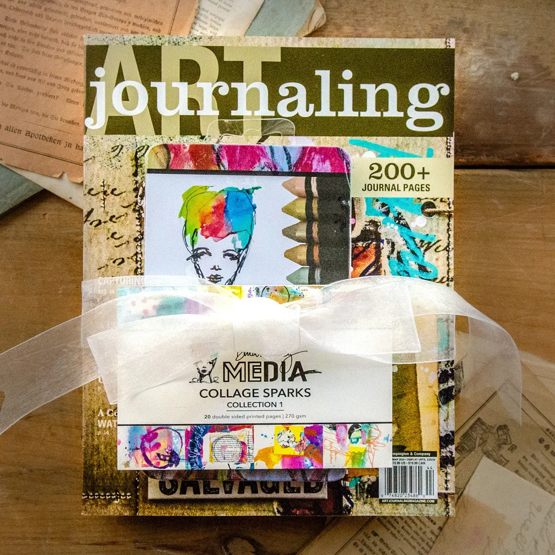 Stampington Art Journaling Scribble and Collage sett blad + sticks