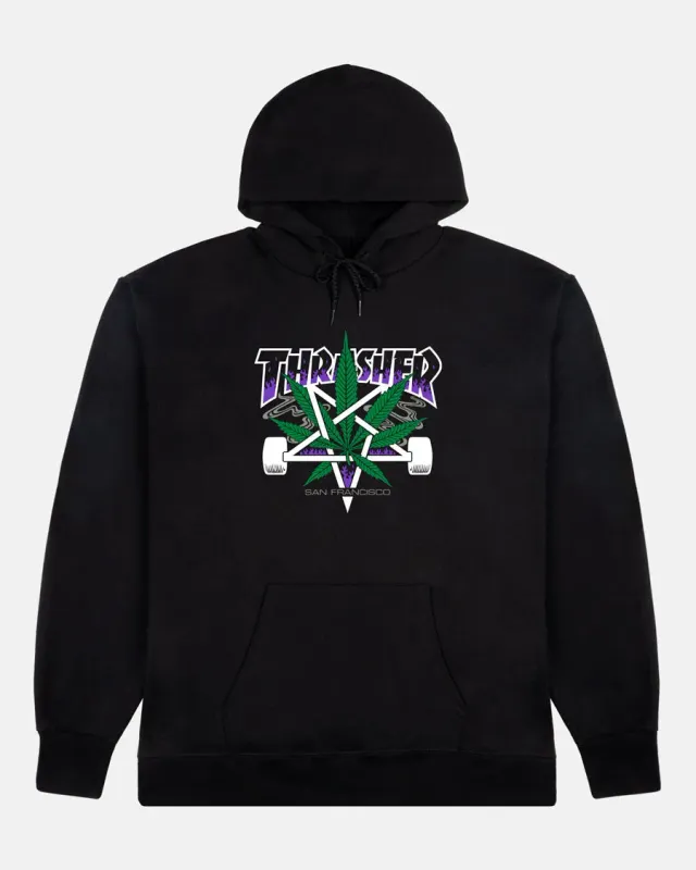 Thrasher Up In Smoke hoodie svart bomull