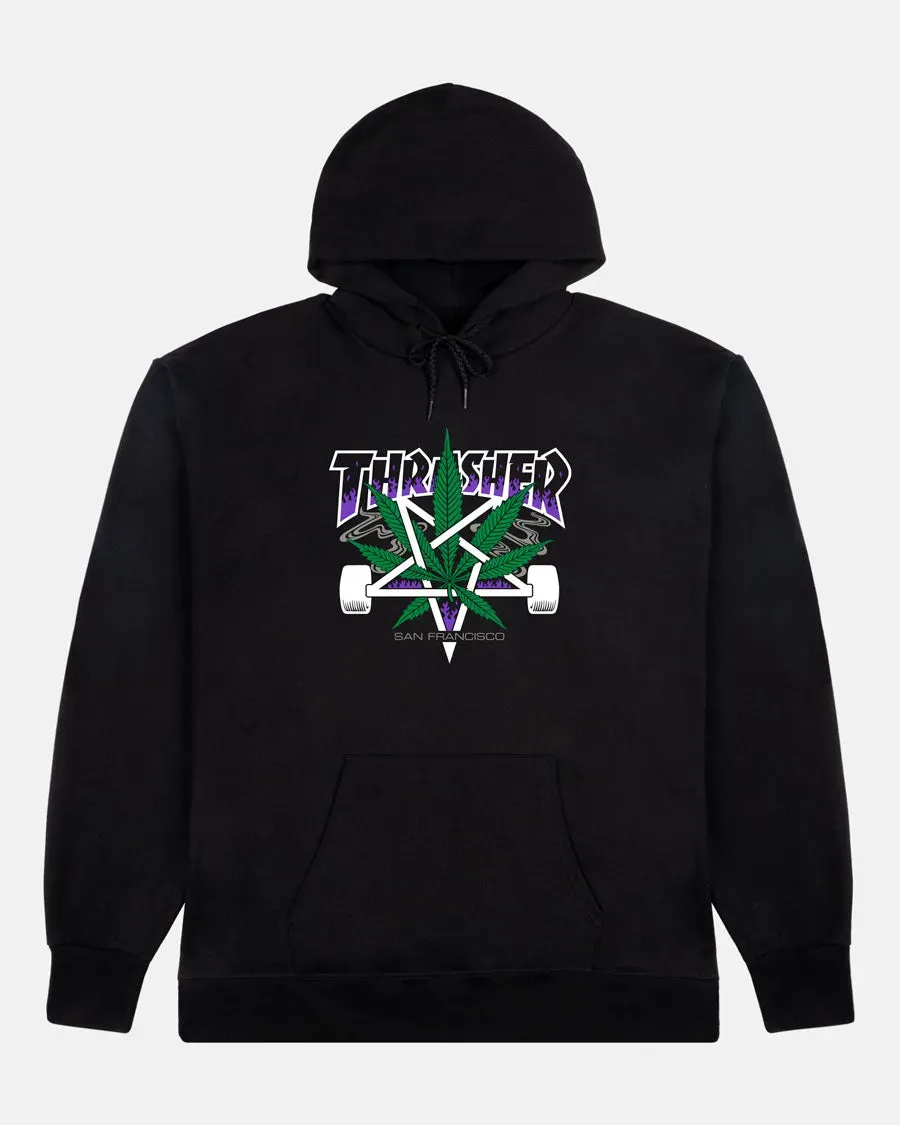 Thrasher Up In Smoke hoodie svart bomull