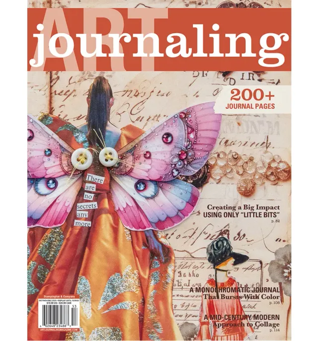 Stampington Art Journaling Autumn 2025 blad collage