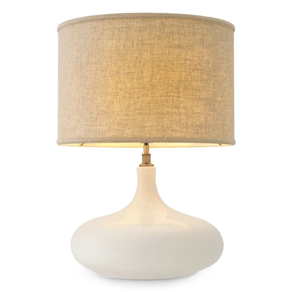 Imagicasa Jones bordlampe hvit keramikk messing