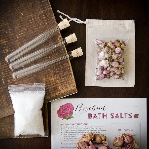 Stampington Rosebud badesalt sett DIY 3 glass