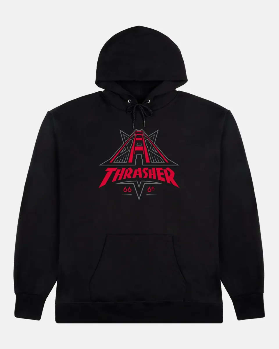 Thrasher Golden Gate hoodie svart