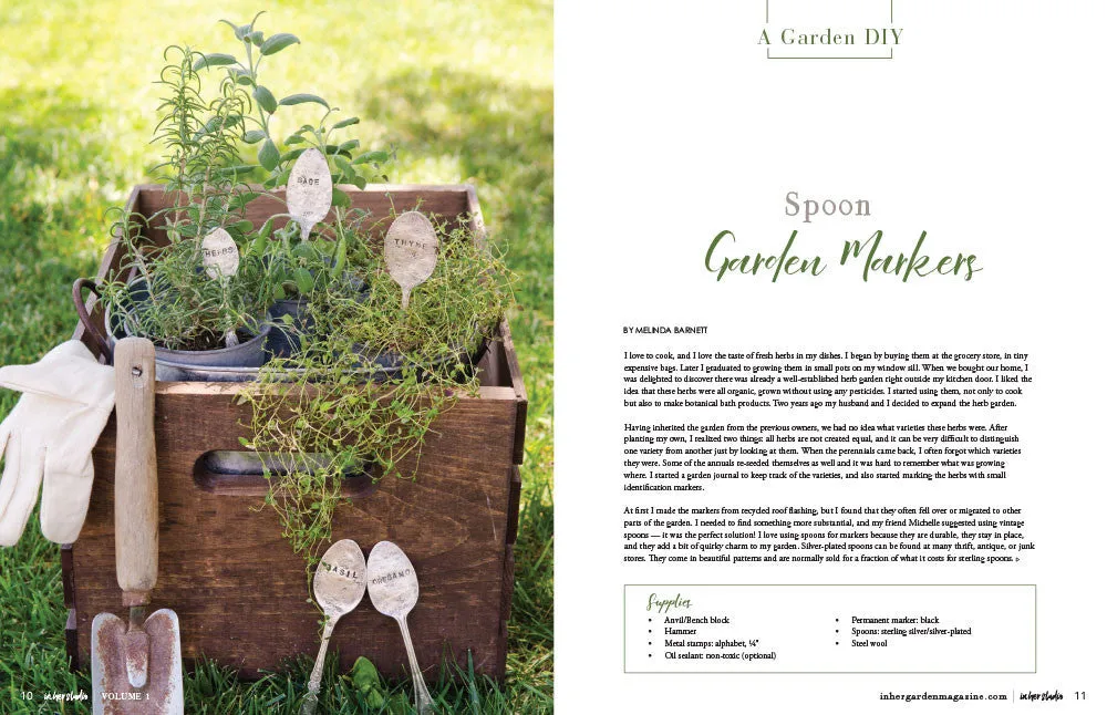 Stampington In Her Garden abonnement 1 år 4 nummer hageblad