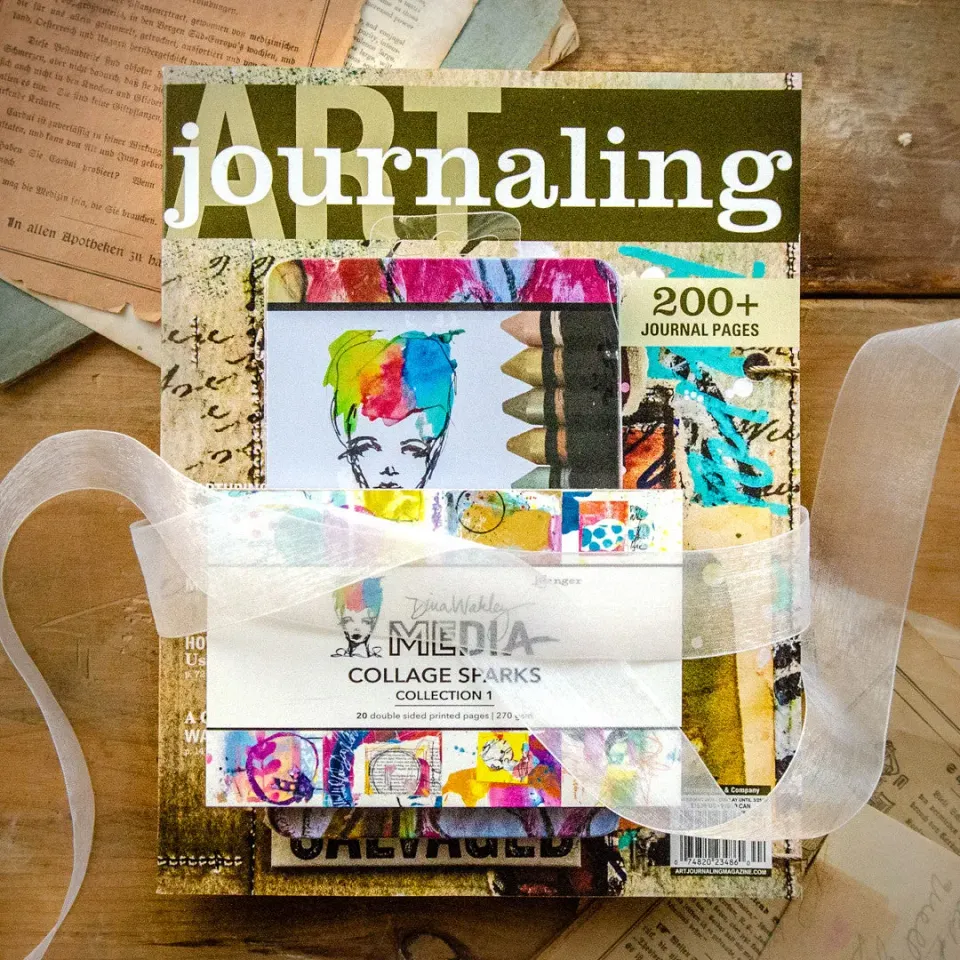 Stampington Art Journaling Scribble and Collage sett blad + sticks