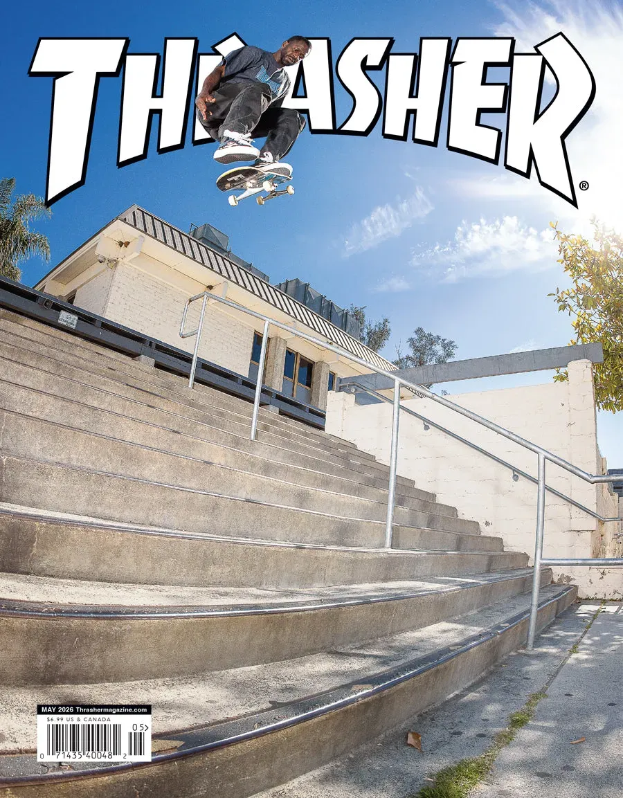 Thrasher Magazine mai 2026 bladet enkeltnummer intervju