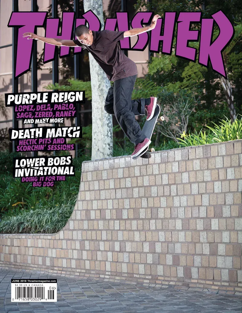 Thrasher Magazine juni 2018 blad Louie Lopez-cover