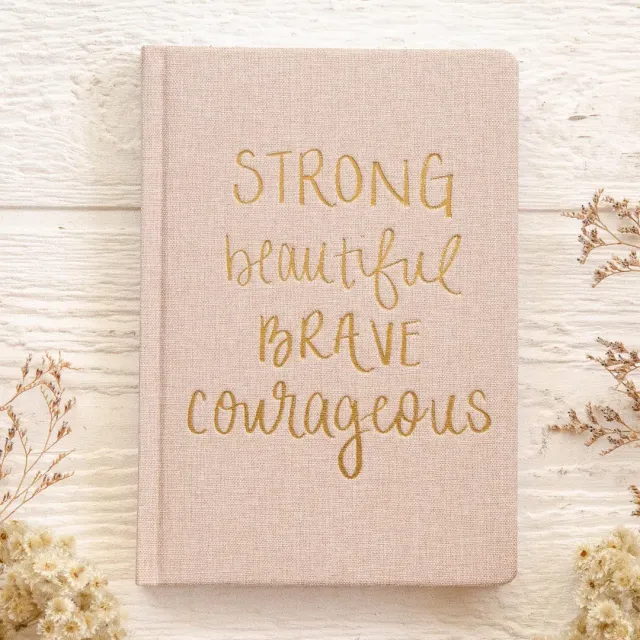 Sweet Water Decor Strong Beautiful journal linjert gull