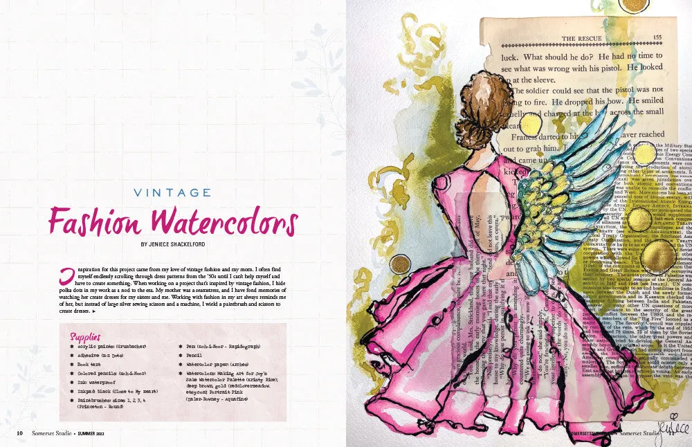 Stampington Somerset Studio Summer 2023 blad PDF mixed-media