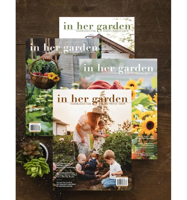 Stampington In Her Garden abonnement 1 år 4 nummer hageblad