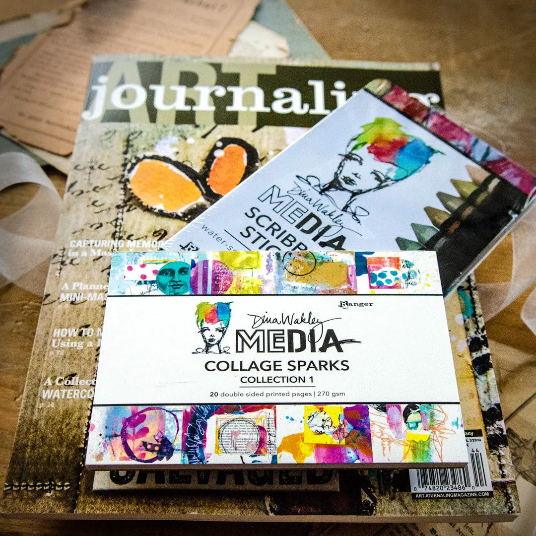 Stampington Art Journaling Scribble and Collage sett blad + sticks
