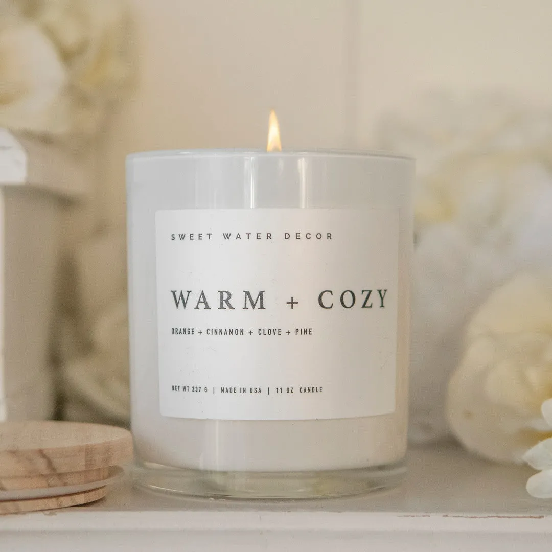 Sweet Water Decor Warm + Cozy duftlys 11 oz – soya