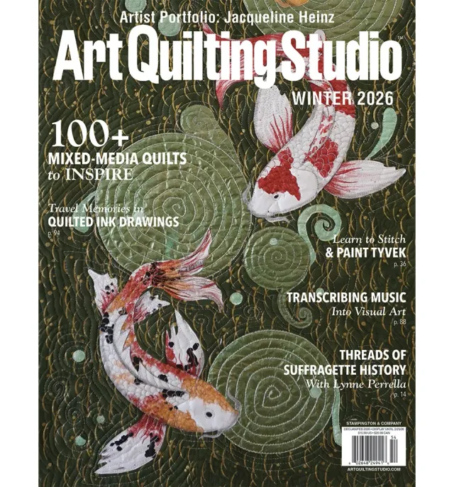 Stampington Art Quilting Studio Winter 2026 blad 144 sider