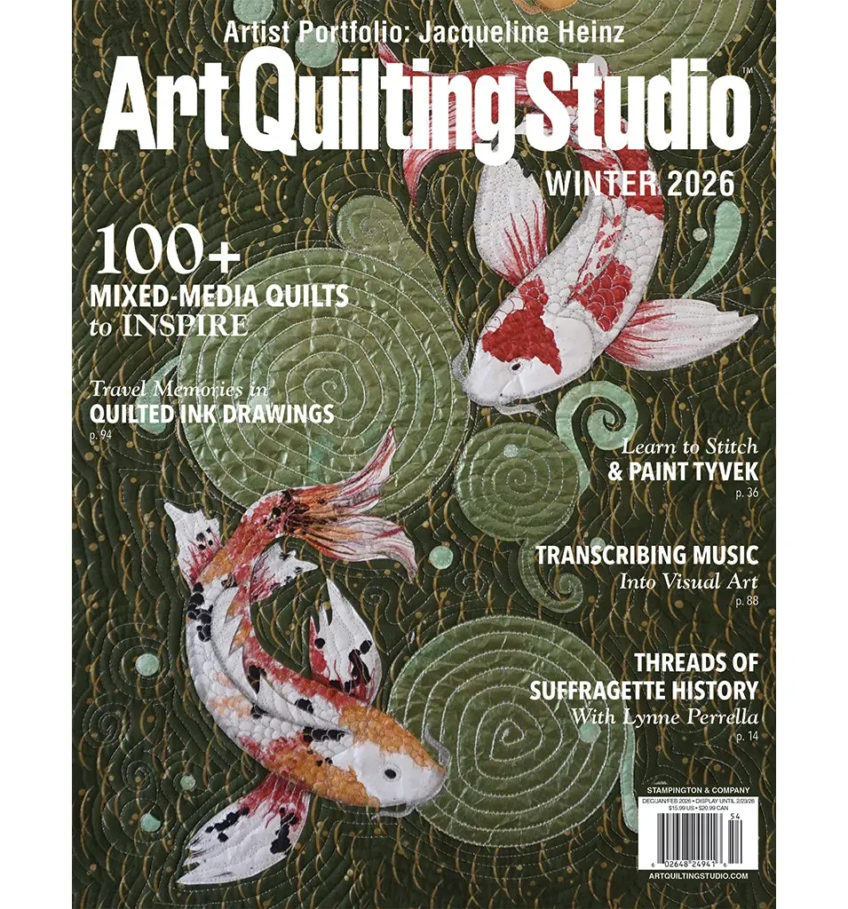 Stampington Art Quilting Studio Winter 2026 blad 144 sider