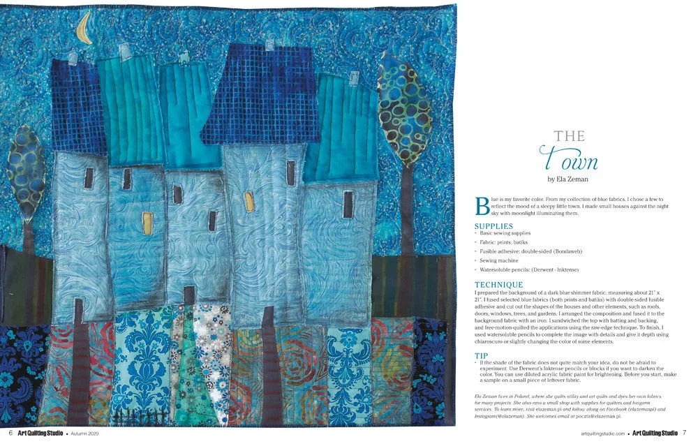 Stampington Art Quilting Studio blad høst 2020 PDF