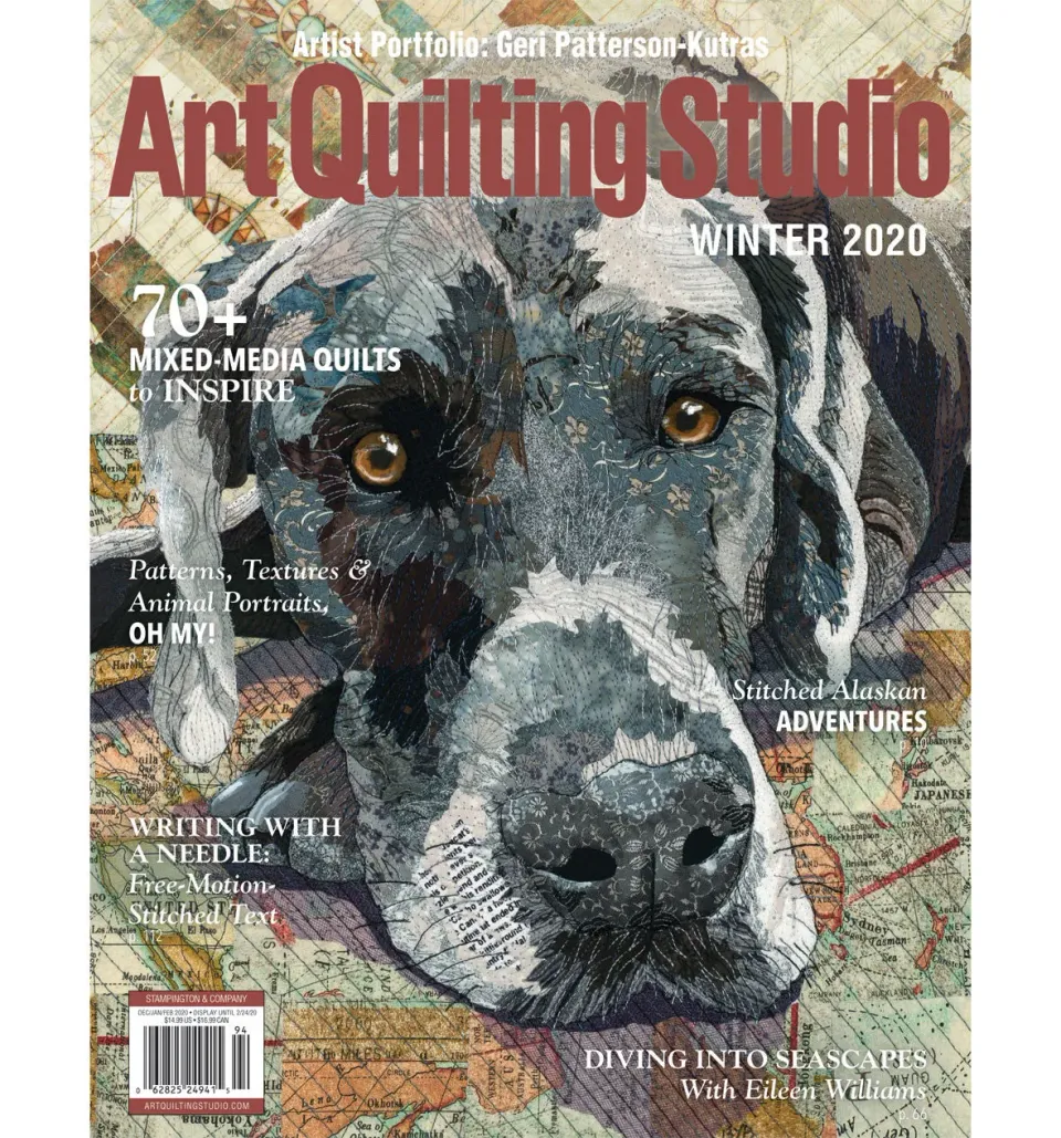 Stampington Art Quilting Studio Winter 2020 blad quilt