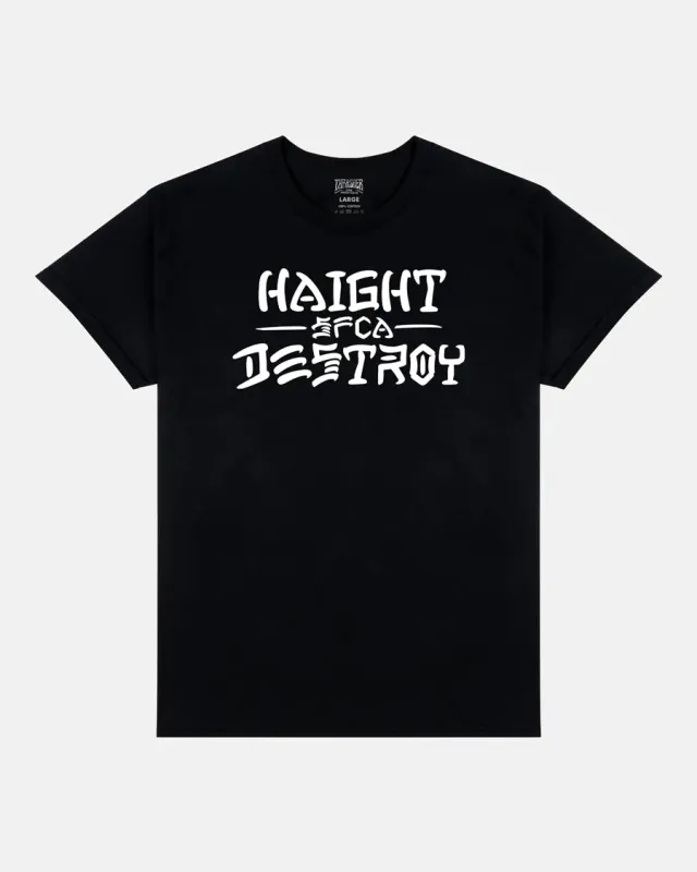 Thrasher Haight and Destroy t-skjorte svart