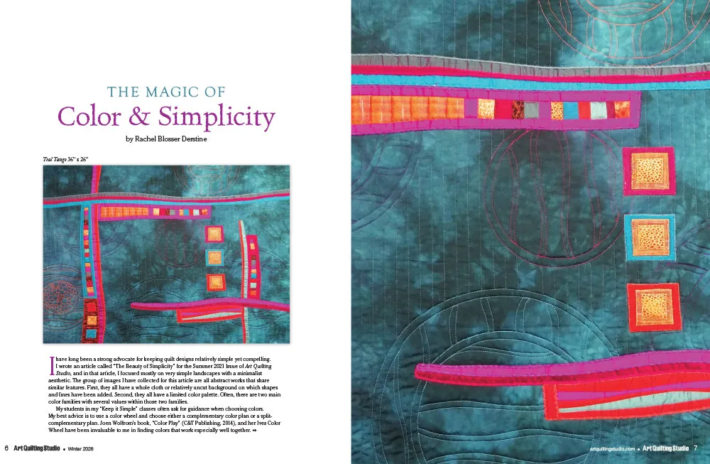 Stampington Art Quilting Studio Winter 2026 blad 144 sider