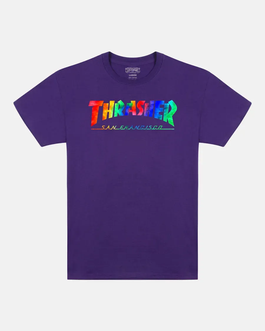 Thrasher Skate Mag Tie Dye t-skjorte lilla
