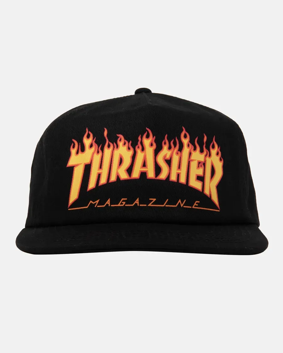 Thrasher Printed Flame snapback caps svart bomull
