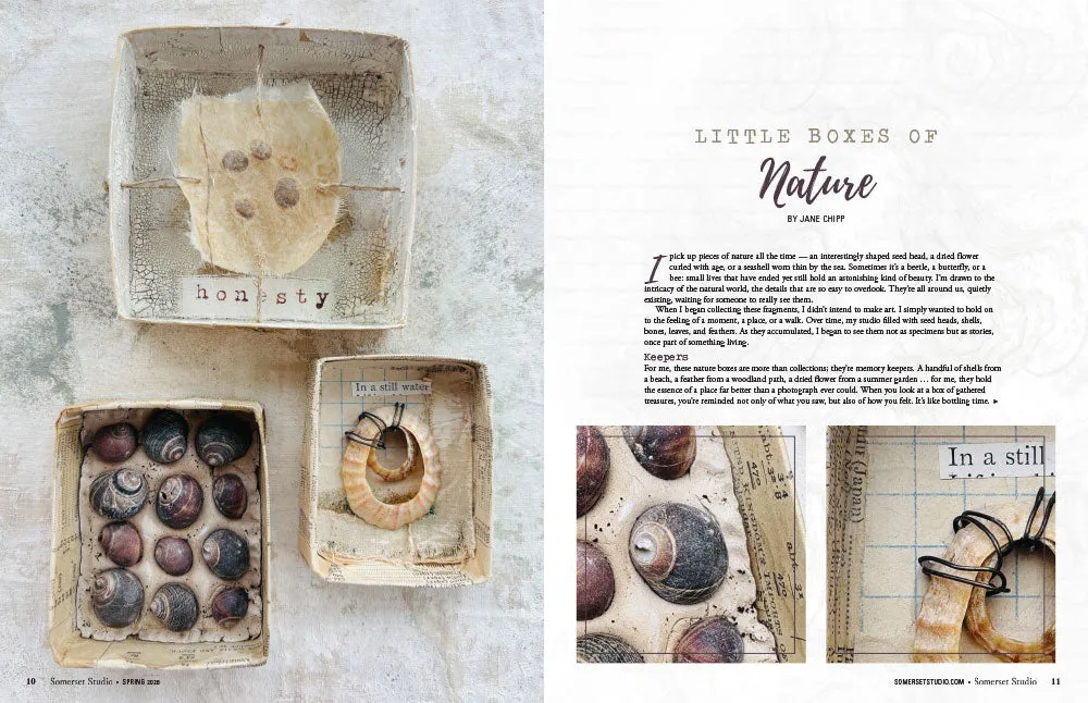 Stampington Somerset Studio Spring 2026 magasin enkeltutgave mixed-media