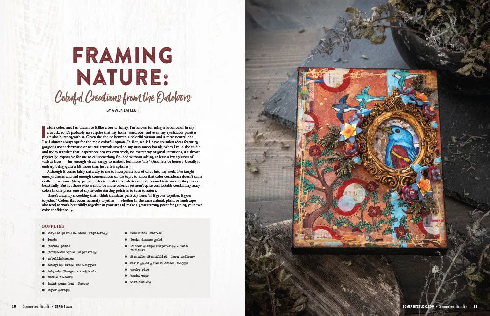 Stampington Somerset Studio Spring 2026 magasin enkeltutgave mixed-media
