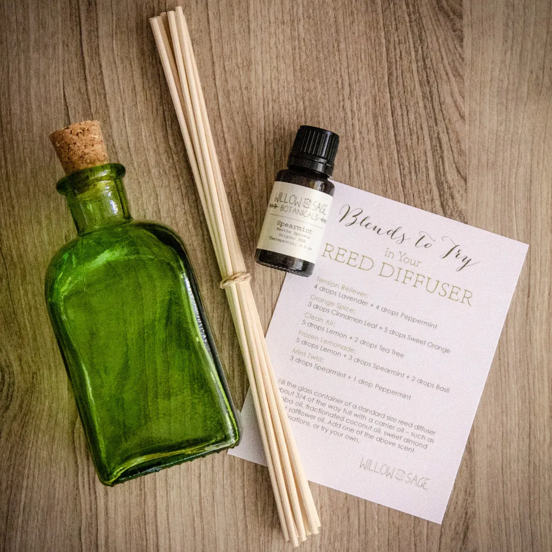 Stampington Willow and Sage Spearmint diffuser-sett 8 oz mynte