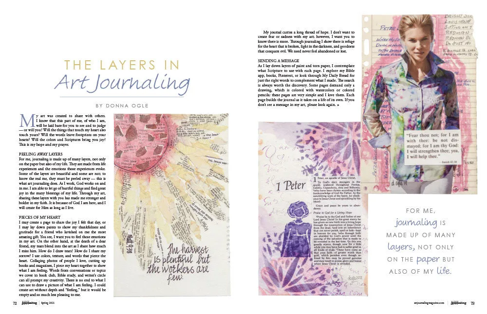 Stampington Art Journaling Summer 2021 blad kollasj og maling