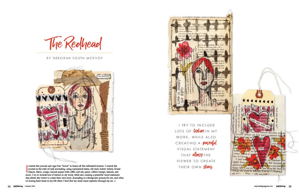 Stampington Art Journaling Summer 2024 blad digitalutgave collage