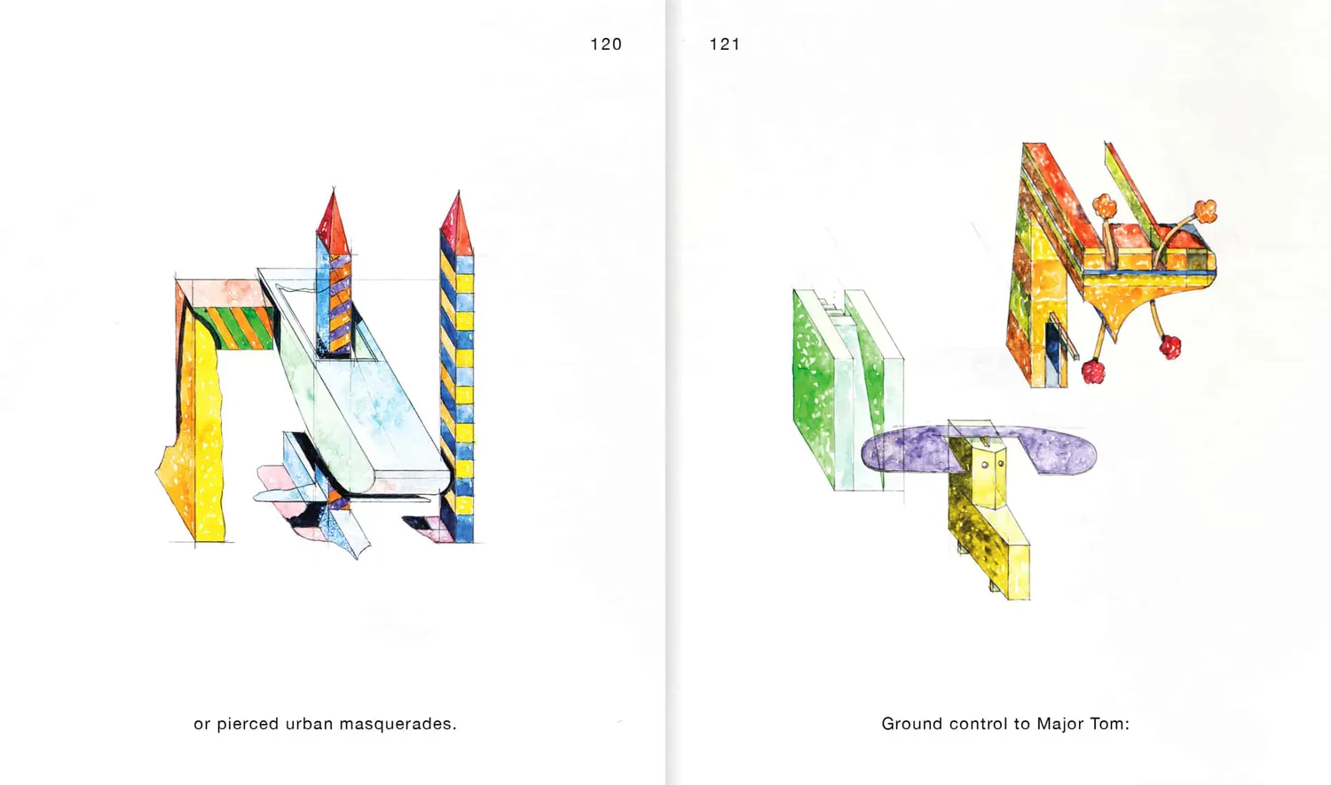 Apartamento 148 Oblique Drawings bok med stålfigurer