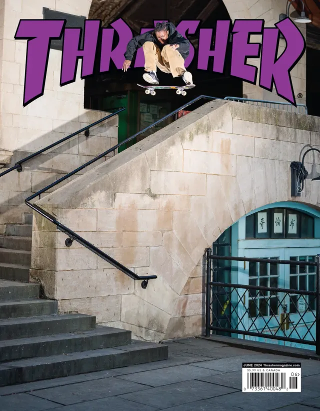 Thrasher Magazine juni 2024 blad Kader-nummer