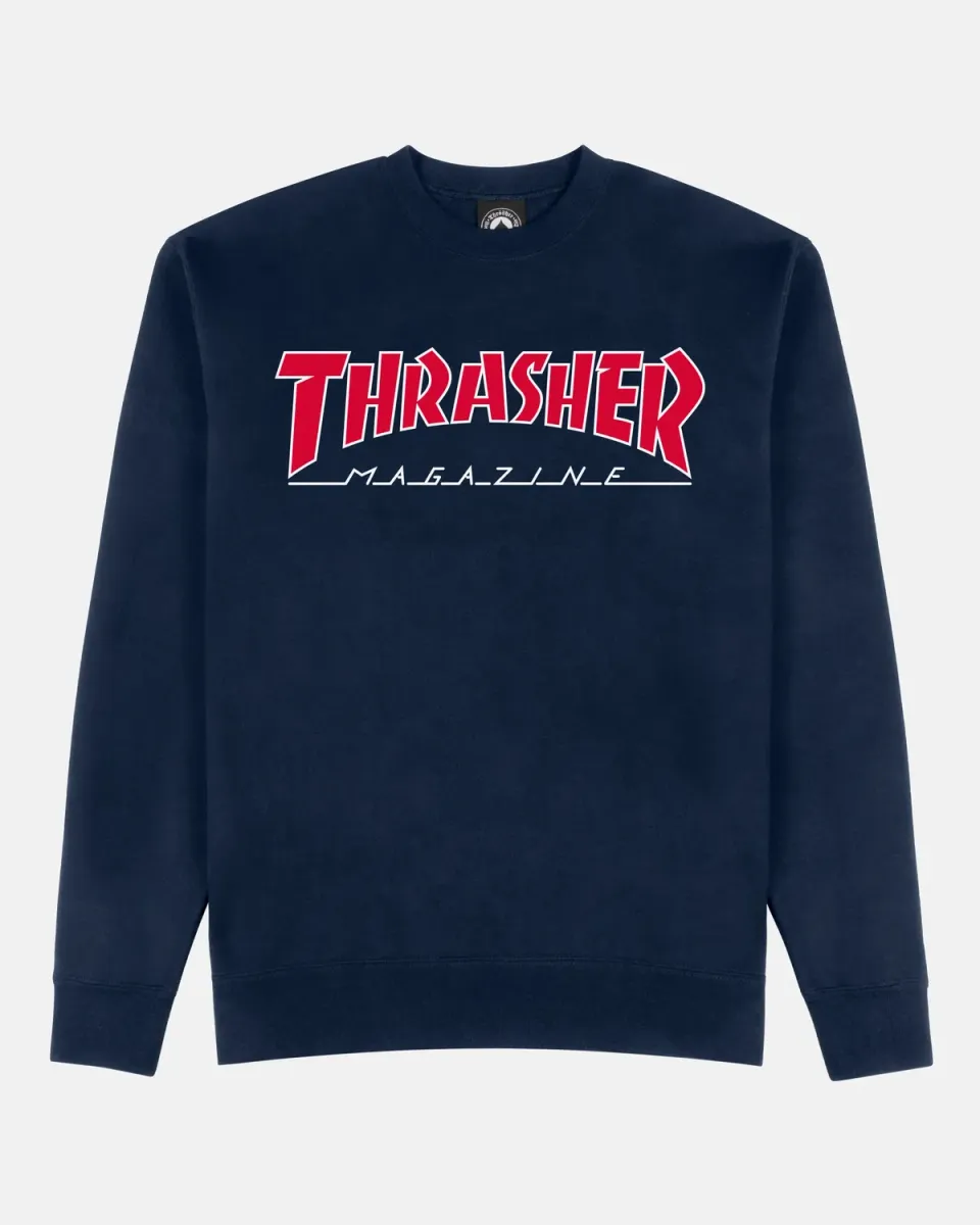 Thrasher Outlined crewneck genser navy bomull