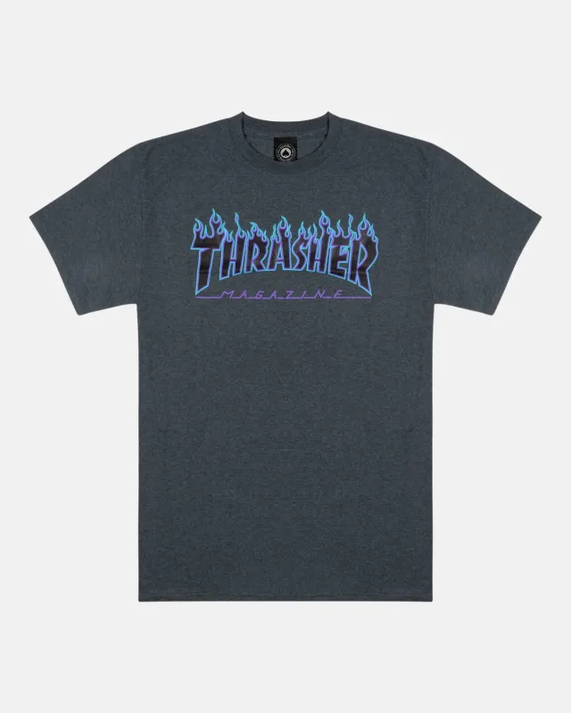 Thrasher Flame t-skjorte dark heather bomull