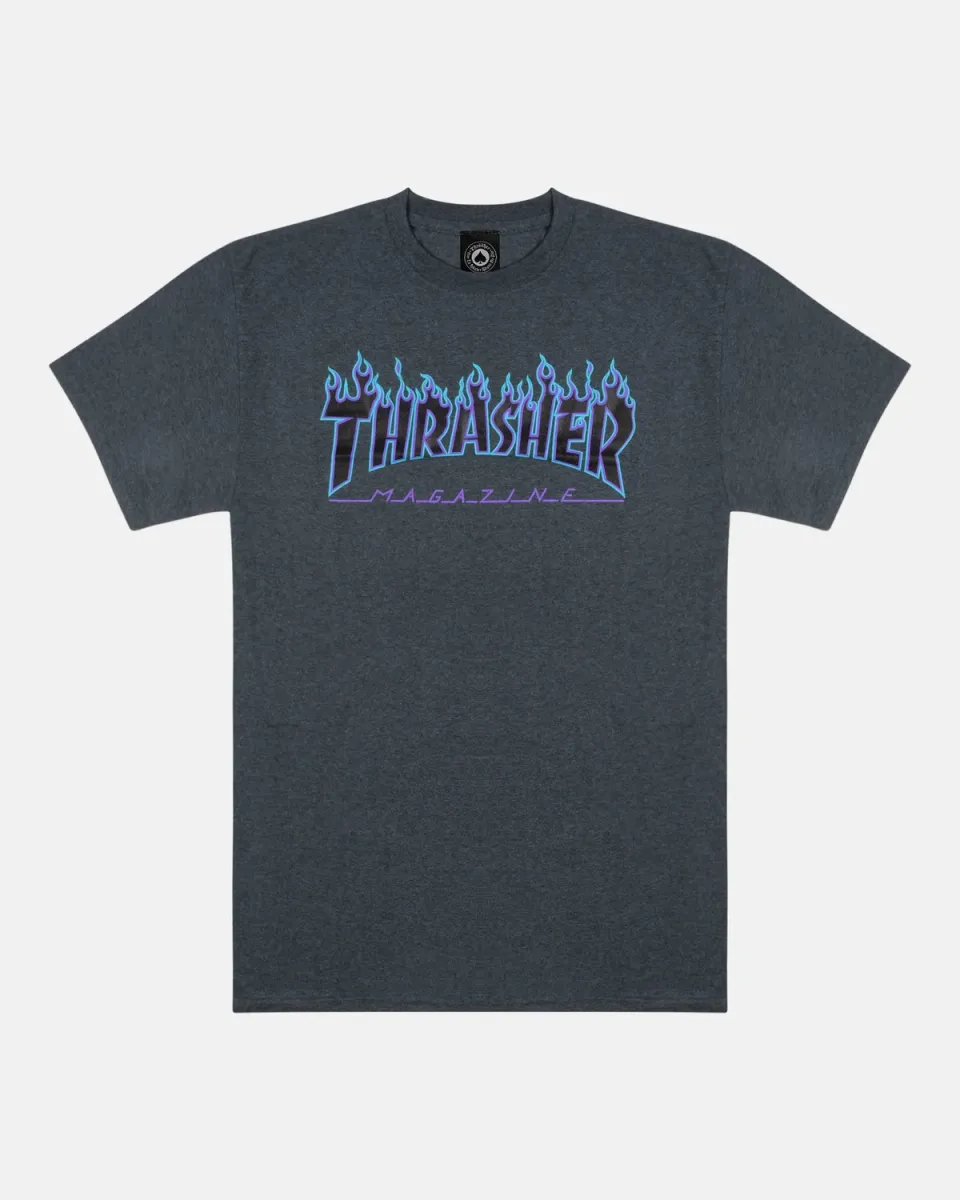 Thrasher Flame t-skjorte dark heather bomull