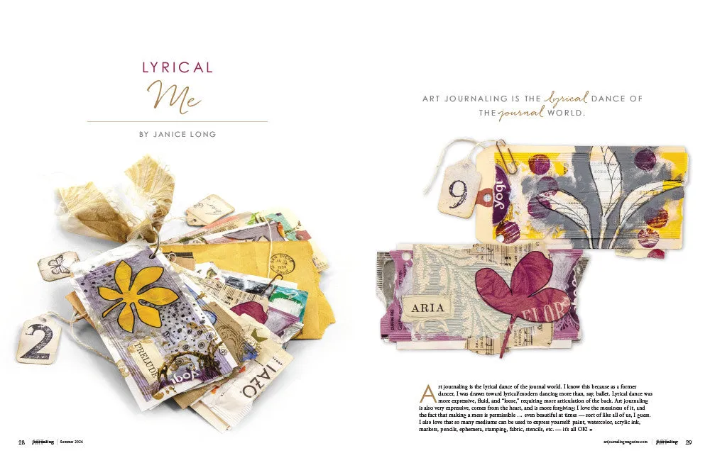 Stampington Art Journaling Summer 2024 blad digitalutgave collage