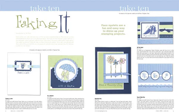 Stampington Take Ten Winter 2008 blad kortlaging 500 ideer