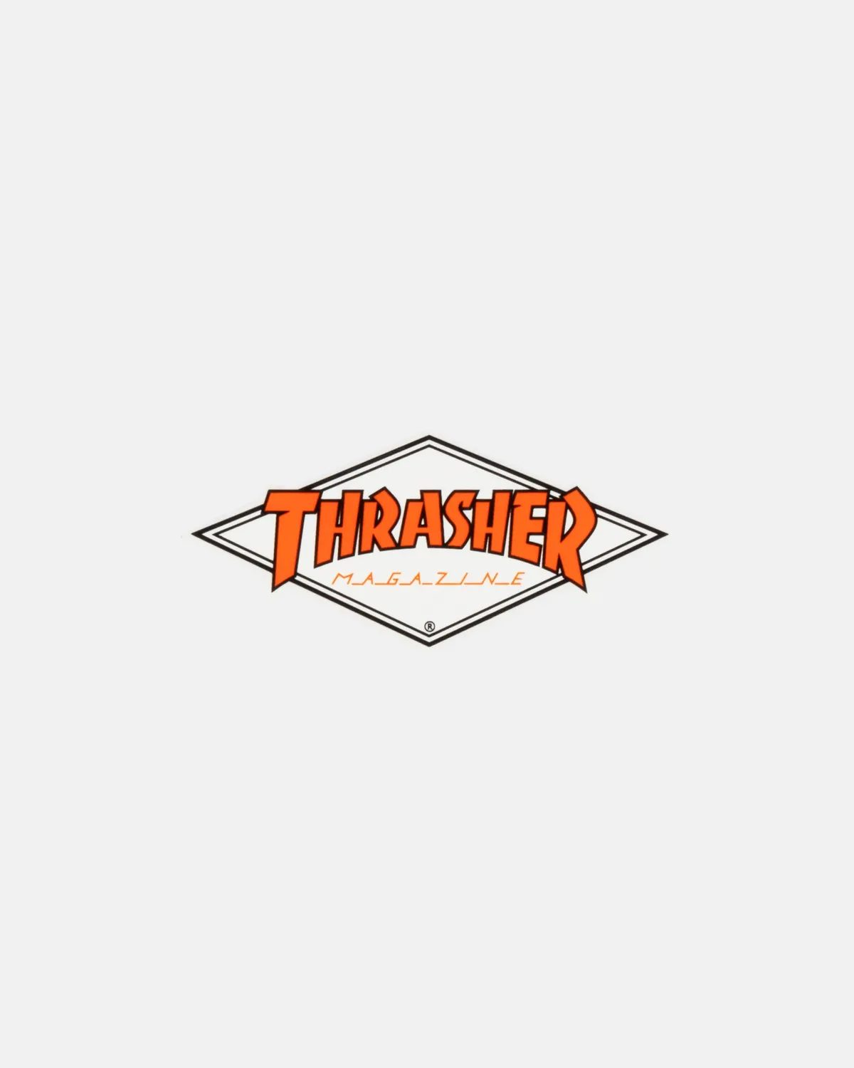Thrasher Diamond klistremerke hvitt 5x10 cm vinyl