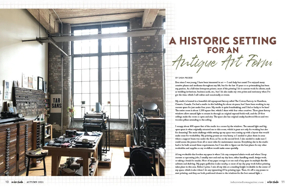 Stampington In Her Studio Autumn 2021 blad kreative rom organisering