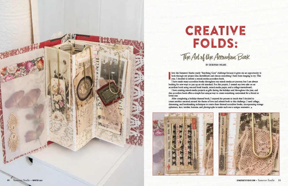 Stampington Somerset Studio Winter 2027 blad mixed-media