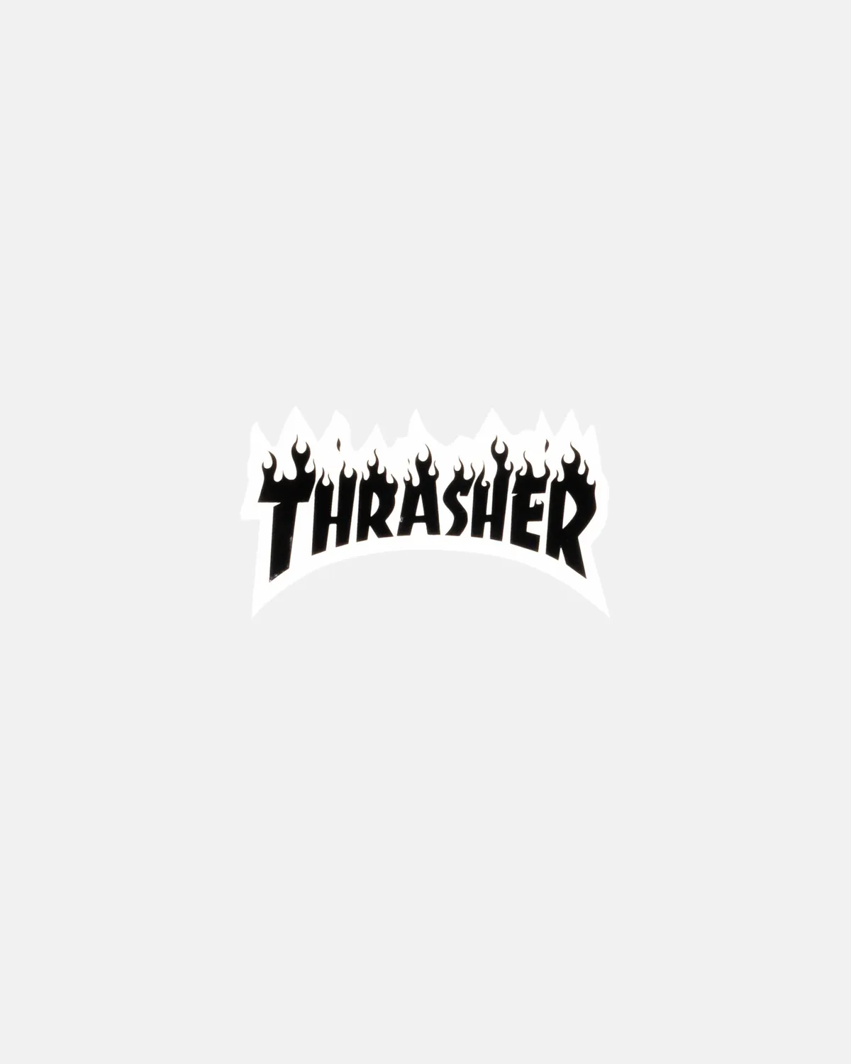 Thrasher Flame Die Cut klistremerke svart 8 cm