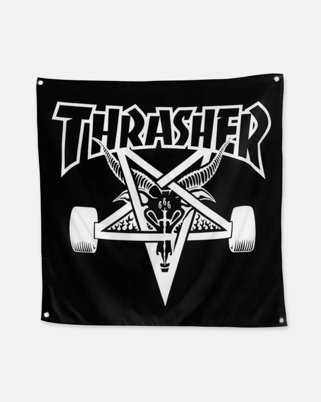 Thrasher Skategoat banner svart 91x91 cm polyester