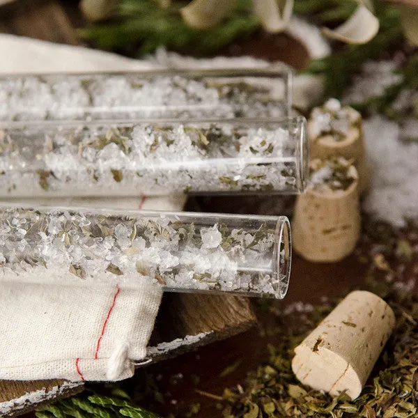Stampington Peppermint Bath Salts Vials DIY-sett badesalt 3 glass