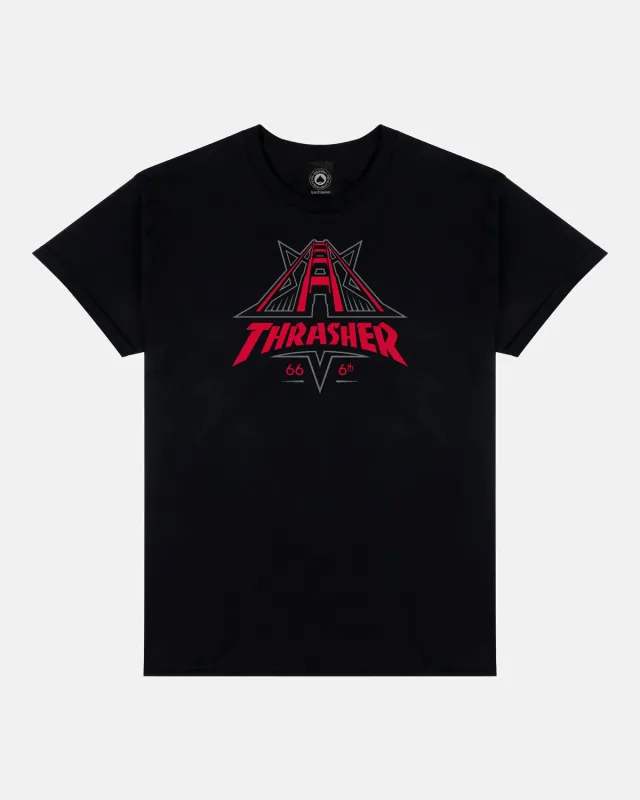 Thrasher Golden Gate t-skjorte svart