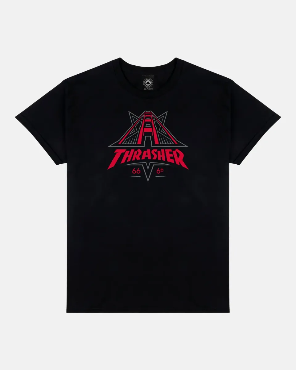 Thrasher Golden Gate t-skjorte svart