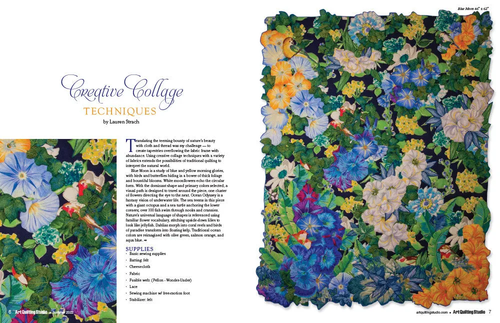 Stampington Art Quilting Studio Summer 2022 blad quilt
